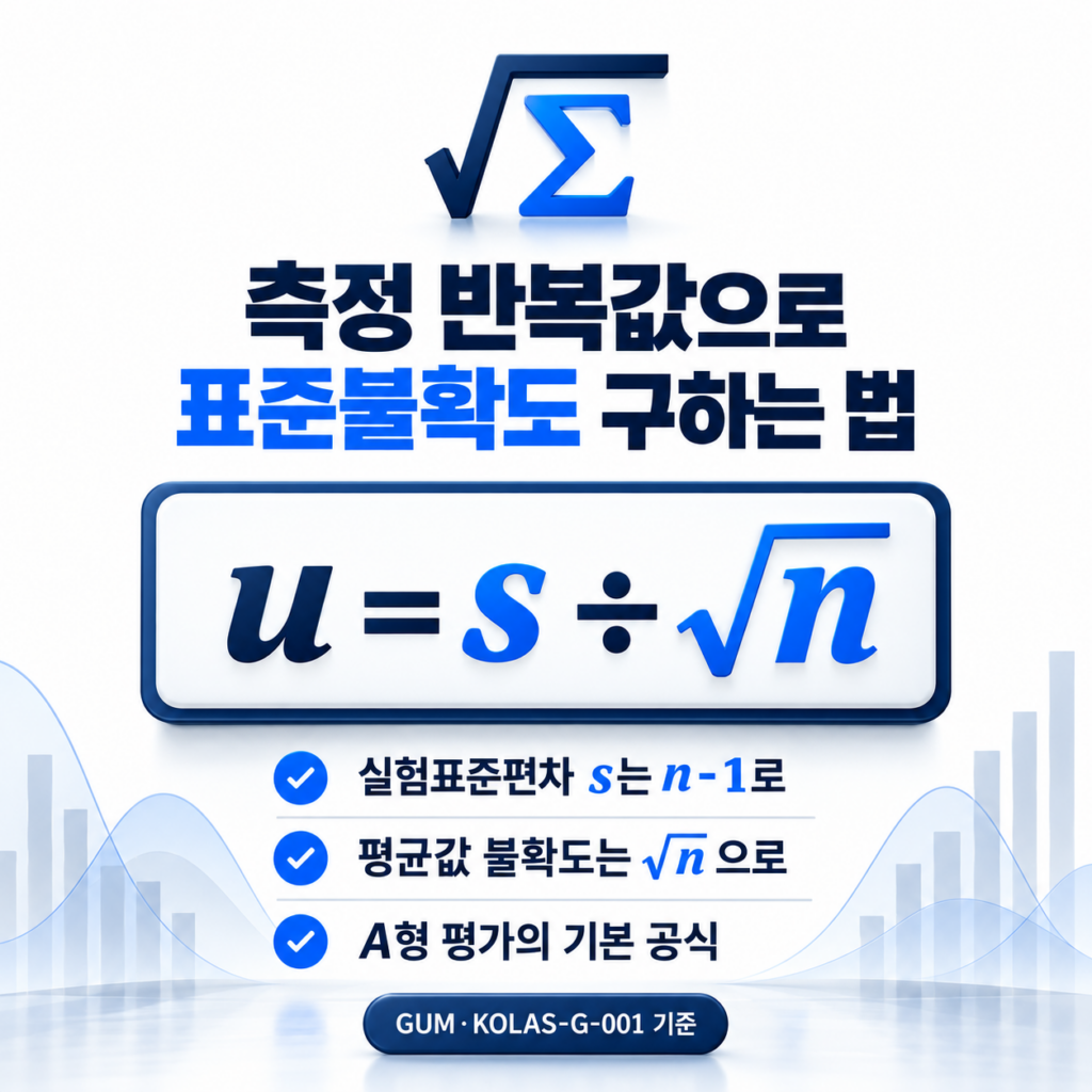 반복측정값 표준불확도 계산법 관련 이미지