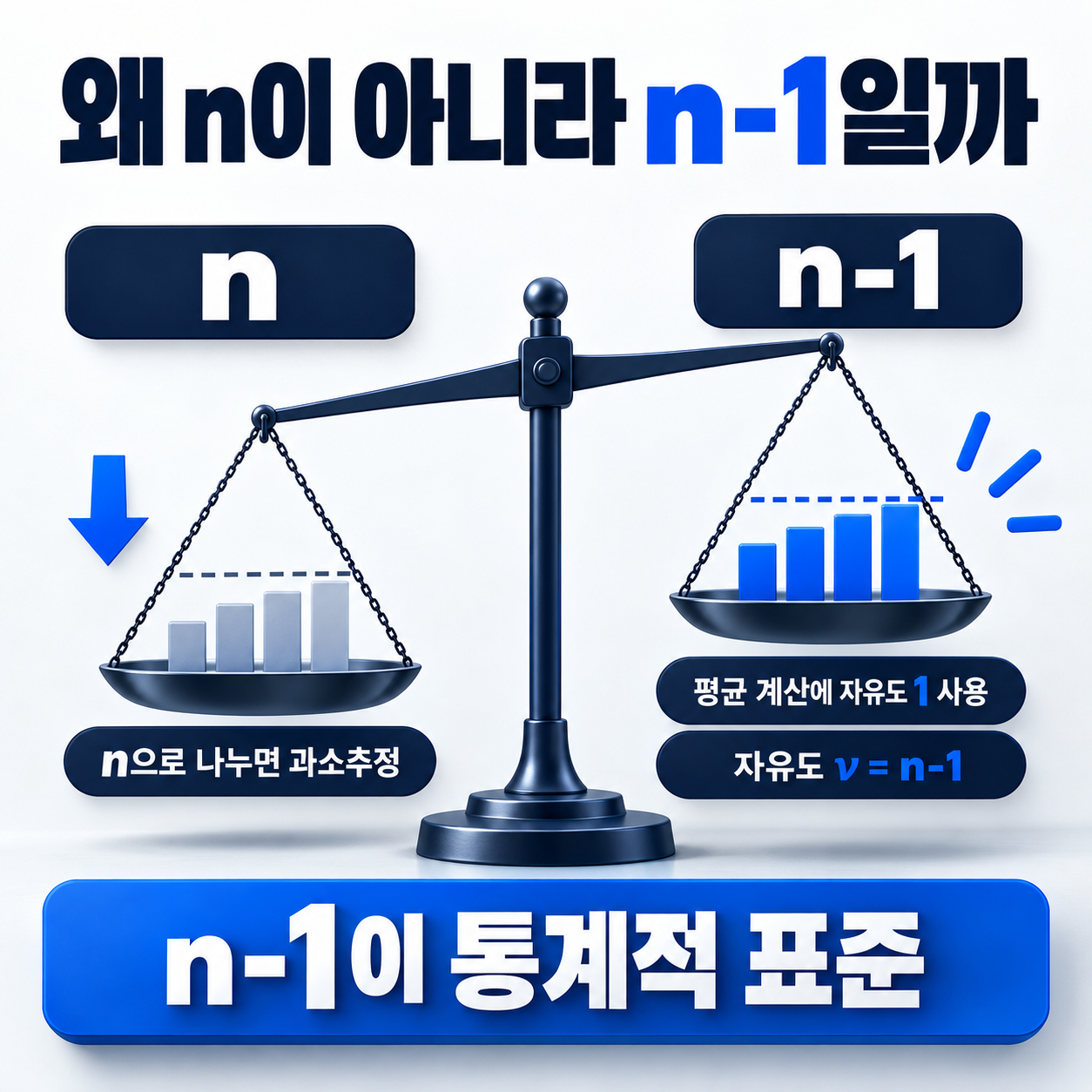왜 n-1로 나누나 — 반복측정값 표준불확도 계산법